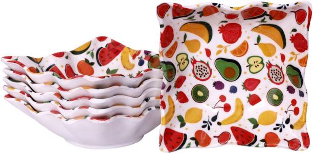 फीस्ट Melamine 5 Inch Beautyful Stylish Snacks Plate set क्वार्टर प्लेट