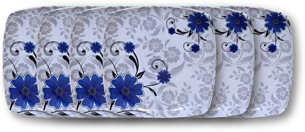 CARNIVAL Square 7 Inch Beautyfull Dinner/Lunch&Serving Plate Set 6 Pcs Of Melamine Half Plate