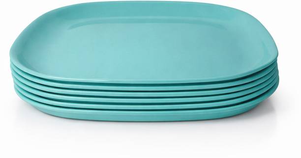 nestcart Green Square Plate 8 Inches Half Plate