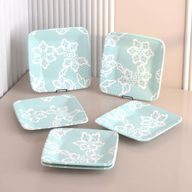 Castleite Bliss Ocean Eleven Melamin Side Plates Set for Serving Snacks, 7 Inches Quarter Plate