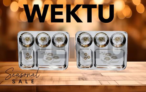 WEKTU Stainless Steel 5 in 1 LUNCH/DINNER Dinner Plate Dinner Plate