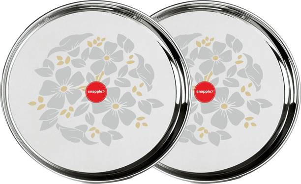 Snapple Stainless Steel Classic Designer Thali/Khumcha/Dinner Plate Heavy Guage 27cm Dinner Plate