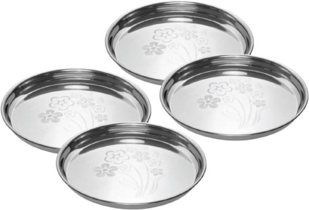 किचन क्राफ्ट्स 13" np bidding ( laser ) thali 0.5 mm (set of 4) डिनर प्लेट