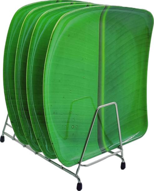 परफेक्टडाइन Unbreakable Melamine Banana Leaf Square South Indian Style Full Plate Lunch & डिनर प्लेट