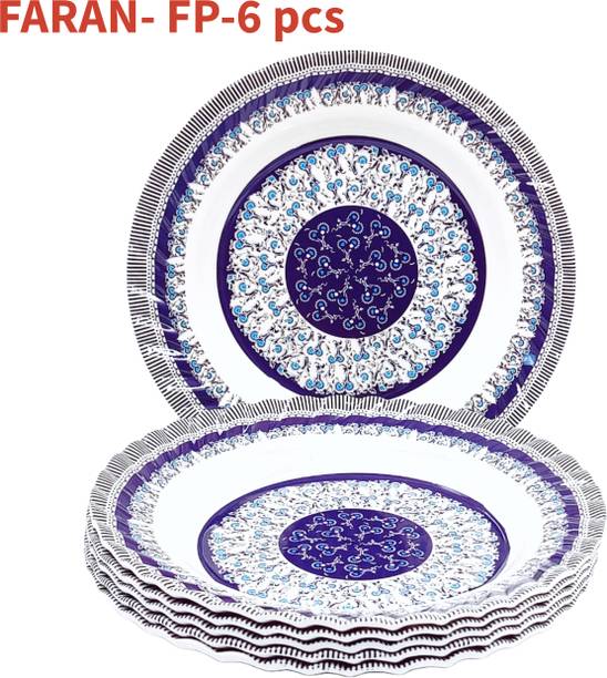 परफेक्टडाइन Melmaine Dinner & Lunch Plate Blue Printed Round Serving Plate Glossy Finish डिनर प्लेट