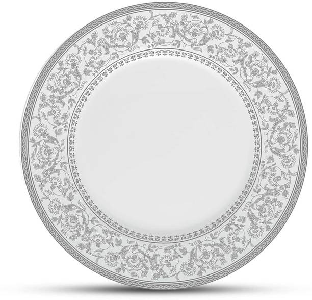 LAOPALA Diva Persian Silver Large Dinner Plate Set of 6 pcs, 11" Inch, Opalglass, Dinner Plate