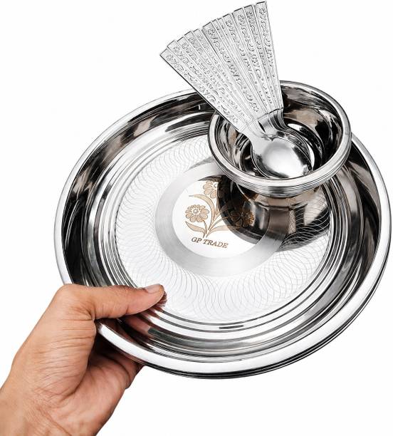 GPTRADE Dinnerware set 3 plates | bowl |spoon|Dinner set for Home Dinner Plate