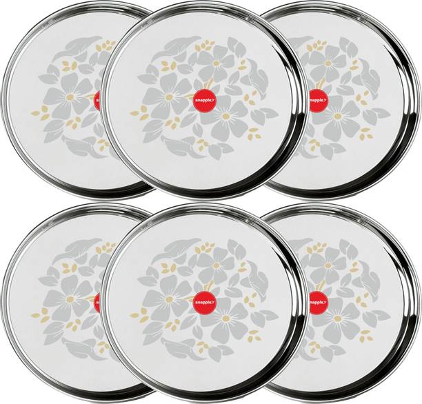 Snapple Stainless Steel Classic Designer Thali/Khumcha/Dinner Plate Heavy Guage 27cm Dinner Plate