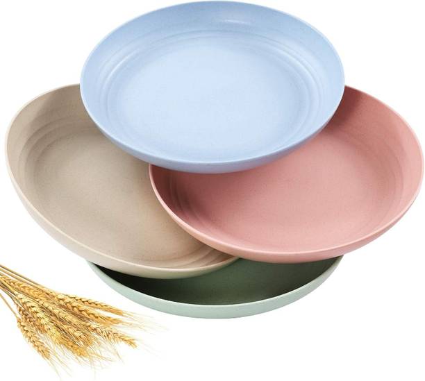 HEXONIQ 7.8'' Large Dinner Plates Lightweight Unbreakable Non-Toxic Wheat Straw Plates Dinner Plate
