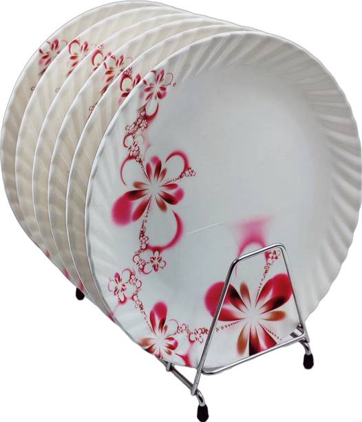 परफेक्टडाइन Premium Melamine Dinner & Lunch Plate Round Shape Floral Printed, डिनर प्लेट