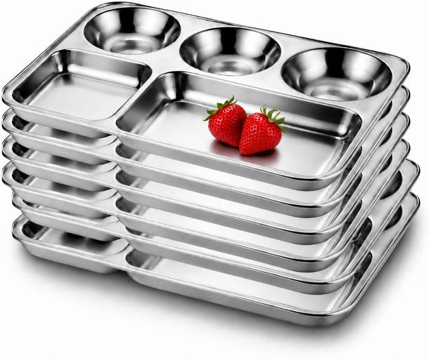 Cuttales stainless steel plate thali set lunch Dinner Plate