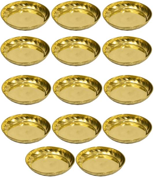 स्पिलबॉक्स Brass Diya Oil Lamp plate for Home Temple Puja Articles Decor Gifts- Ram plate सेक्शन्ड प्लेट