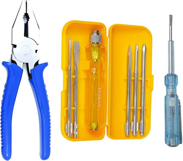 FADMAN Plier Combo Kit | Screwdriver Box-Y | Tester | Lineman Plier