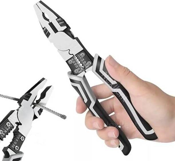 DHANVI ENTERPRISE Wire Stripper and Cutter Pliers Electrician Multifunctional Stripping Cutting Lineman Plier