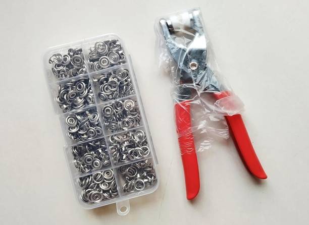 सर्वश्वाट्रेंड्स 200pc Thickened Snap Fasteners Kit, Snap Button Fastner, Snap Fastener Plier पंच प्लायर