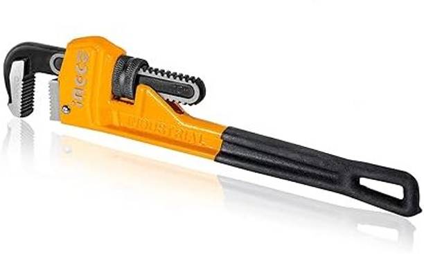 Garg overseas INGCO Pipe Wrench, 12" Heavy Duty Straight Pipe Wrench HPW0812 Pipe Wrench Single Sided Pipe Wrench