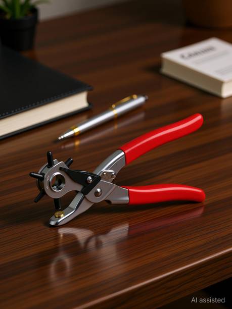 GaxQuly Heavy Rotary Leather Hole 6 Sizes Punch Tool for Belts, Watch Bands, Dog Collars, Saddles, Fabric, Home or Craft Projects Pincer Plier Punch Plier
