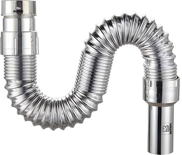 BATHIFI PVC Flexible Chrome Waste Pipe 1-1/4" Drainage Solution for Bathroom Fixtures 32 mm Plumbing Pipe