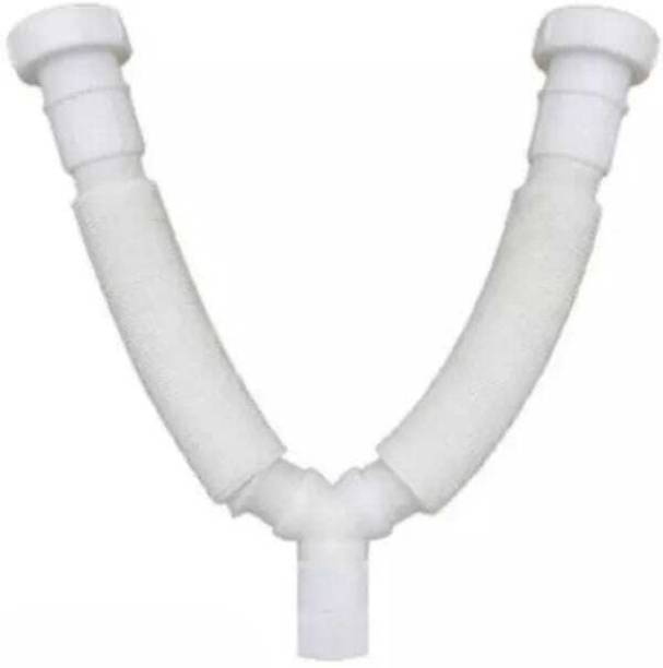EBI PVC Flexible 2 in 1 Double Waste Pipe 1-1/4" for Kitchen Sink Waste Water Hose 32 mm Plumbing Pipe