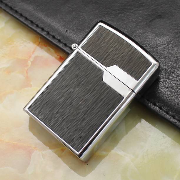 FlameClub XFA101-1_Silver Creative Relief Process Metal Gas Direct Injection Windproof Cigarette Pocket Lighter