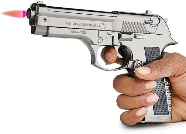 FITUP 608 Pullback Lighter Gun Toy-Fully Metal Gun Pocket Lighter