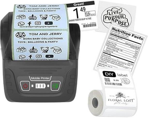 F2C Thermal Portable Mini Wireless Bluetooth Receipt + Label Printer 2600mAh Rechargeable Battery