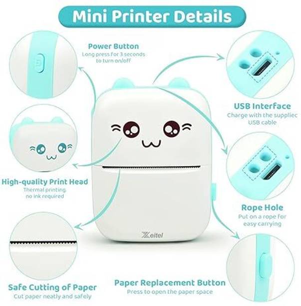 Esta Portable Inkless Printing for Notes, Labels, DIY,Android/iOS Compatible THERMAL PRINTER