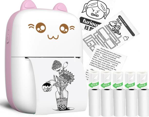 IMMUTABLE Portable Printer, Mini Wireless Bluetooth Thermal HCZ4 Multi-function Monochrome Label Printer