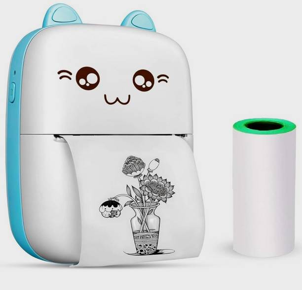 HRYFiNE Portable Label Printer Inkfree Printer for Android & iOS System, Black on White Mini Thermal Printer