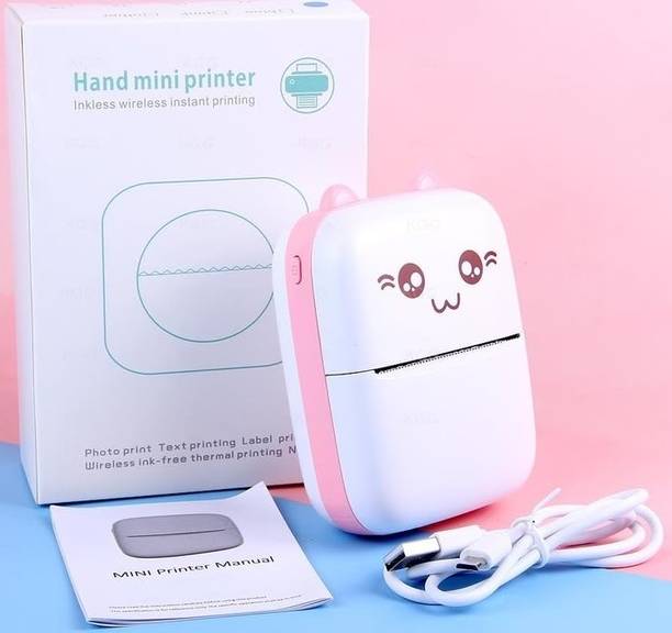 RHONNIUM Print Barcode Labels Mini Black & White Thermal Printer Thermal Receipt Printer