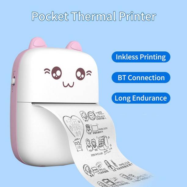 Pamidhar Mini Bluetooth Thermal Printer, Portable Inkfree Label Pocket Printer Thermal Printing (Black & White)