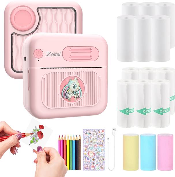 Verilux Mini Portable Thermal Printer ZEITEL Bluetooth Pink Bluetooth Thermal Printer