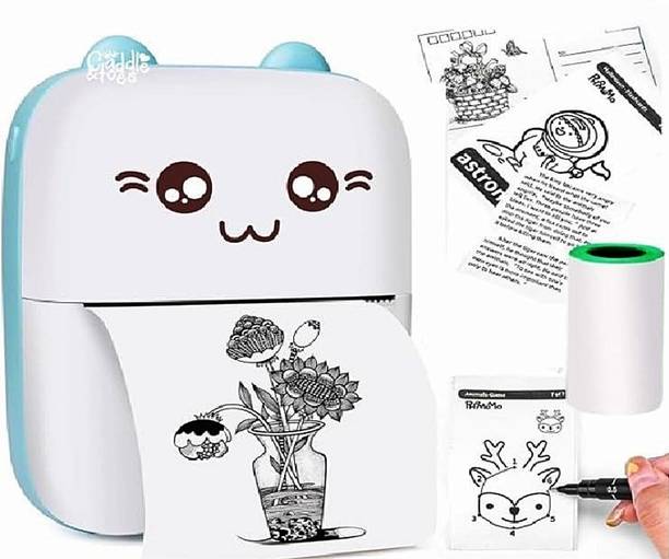 Prime Assure Thermal Label Printer Ink-Free Mini Printer (Pink & Blue) for Notes, Banner, Receipt, Label & Photo Thermal Receipt Printer