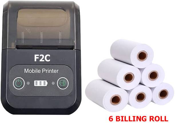F2C 2 inch Bluetooth Thermal Receipt Printer with 6 Rolls Thermal Portable USB Mini Wireless Printer