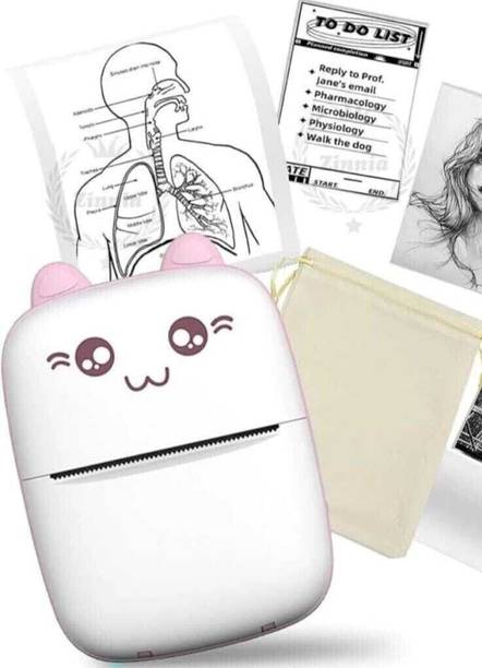 EVAAENTERPRISES mini Bluetooth thermal receipt printer in pink color POCKET PRINTER