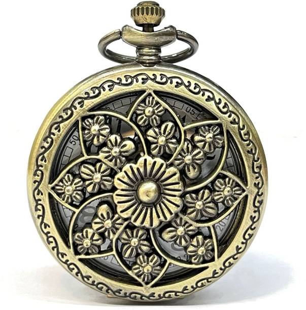 Mubco Antique Flower Design Pocket Watch Keychain Quartz Analog Vintage Collectable F_01 Gift Bronze Alloy Pocket Watch Chain