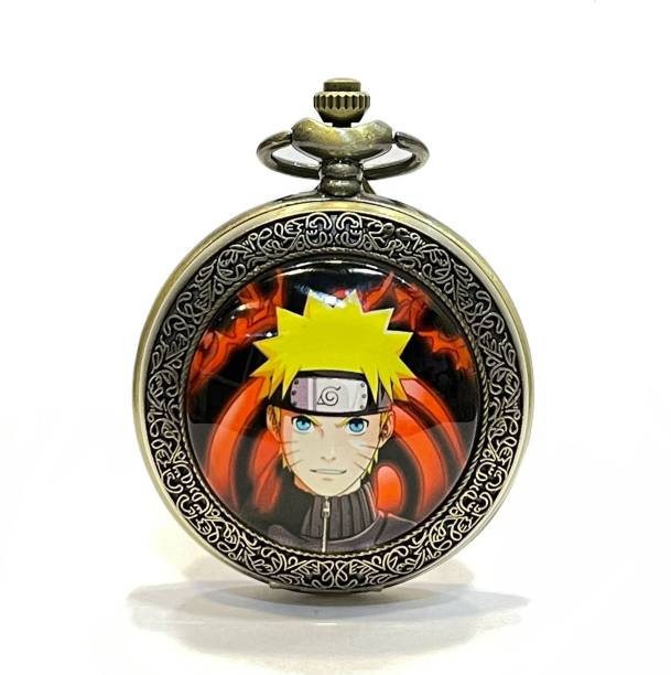 Mubco Antique Naruto Uzumaki Quartz Pocket Watch Key chain Collectible Showpiece Gift NU_01 Bronze Metal Pocket Watch Chain