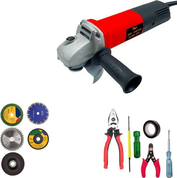 Hillgrove HGCM958M4 4"inch Angle Grinder Machine with 5Pcs Hand Tool Kit and 5Pcs Wheels Metal Polisher