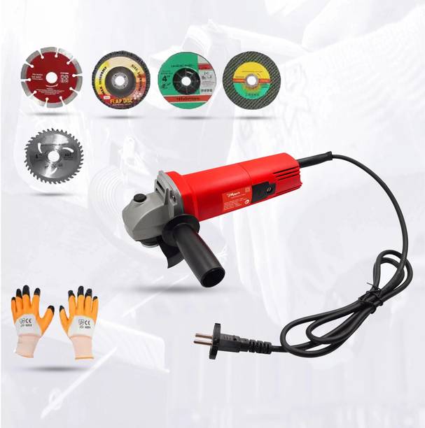 Hillgrove HGCM20M3 Angle Grinder With 5Pcs Wheels (Metal+Grinding+Tile+Wood+Flap Disk) 100% Copper Winding Metal Polisher