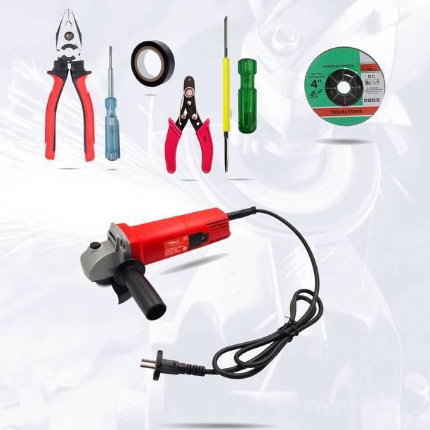 Hillgrove HGCM287M2 Professional Angle Grinder Machine with 5 Pcs Hand Tool Kit 100% Copper Winding HGCM287M2 Professional Angle Grinder Machine Metal Polisher