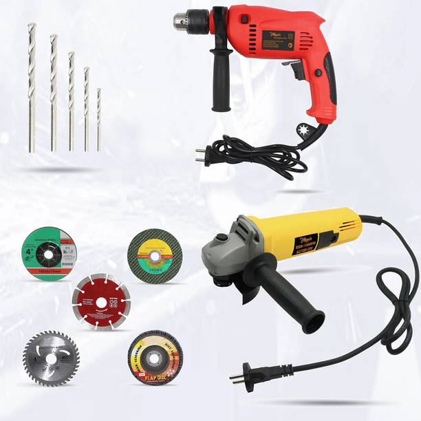Hillgrove HGCM343M2 4"inch Angle Grinder With 5 Pcs Grinding Wheels and 13mm Drill Machine HGCM343M2 4"inch Angle Grinder With 5 Pcs Grinding Wheels and 13mm Drill Machine Metal Polisher