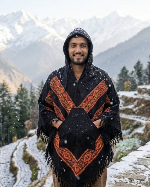 SR Collection Wool Blend Poncho