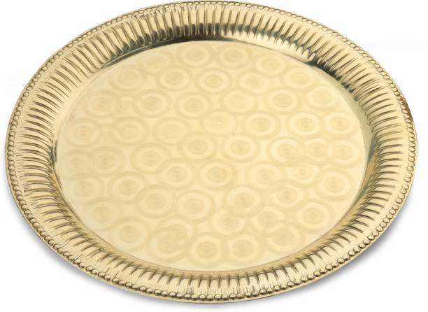Flipkart SmartBuy Pure Brass Designer Plate | Pooja Thali for all Pooja's & Festivals Brass