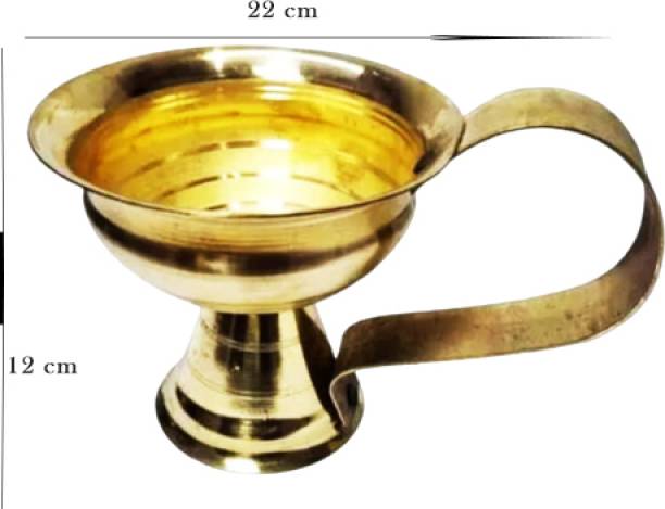 lnds Brass Dhoop Holder | Dhup Stand Loban Burner with Handle | Purifying Brass