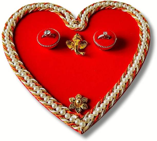 HMS HALDI MEHENDI SHAADI Ring Plate for Engagement Ceremony Decorations Paper Decorative Platter