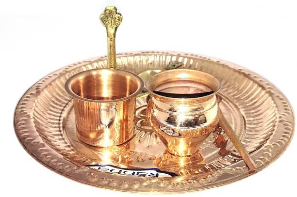 unique mart POJA THALI A2 Copper, Brass