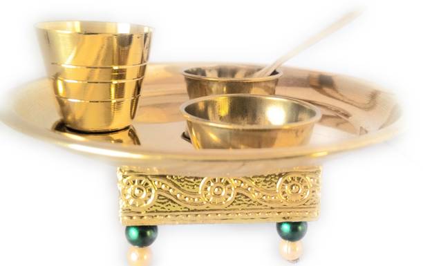 Gopal G Traders Laddu Gopal Bhojan Thali Brass