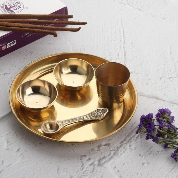 Flipkart SmartBuy Pure Brass Pooja thali set | Pooja Ki Thali for Diwali Pooja Brass