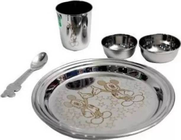 FINGERTIP Pack of 5 Stainless Steel CHHOTA BHEEM 1-4 YEARS Kid Dinner Set (Steel) Dinner Set