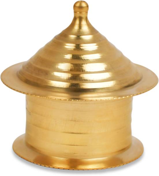Rudra Centre Haldi Kumkum Container Kankavati Brass